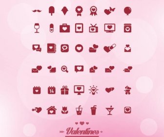 Бесплатный Валентина день любовь Icon Векторный набор