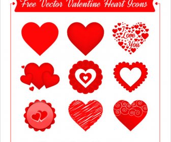 Бесплатные Векторные иконки сердца Валентина