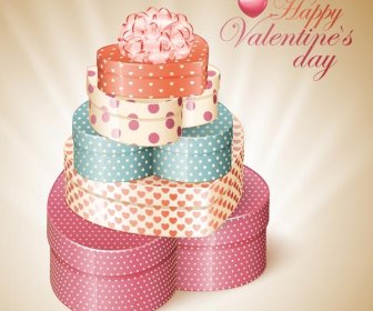 Kostenlose Vektor Valentine8217s Tag-Geschenk-Box Auf Eleganten Hintergrund