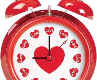 Relógio De Amor Livre Vector Valentine8217s Dia