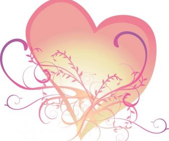 Vetor Livre Valentine8217s Dia Amor Arte Floral Coração