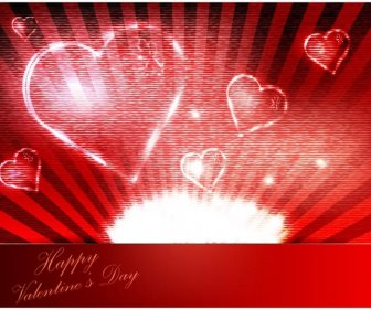 Бесплатные Векторные Valentine8217s день красный гранж фон открытки
