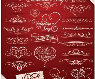 Karya Seni Vektor Gratis Valentine8217s Hari Vintage Ornamen