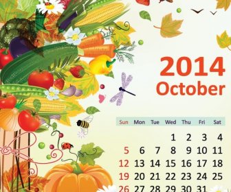 Vektor Gratis Brunch14 Sayuran Kalender