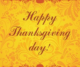 Free Vector Vintage Floral Pattern Thanksgiving Day Background