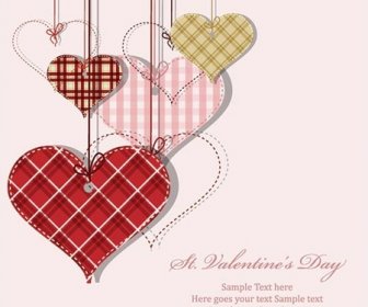 Kostenlose Vektor Vintage Herz Valentine Tag Grußkarte