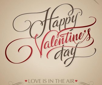 Vektor Gratis Gaya Vintage Valentine8217s Bahagia Hari Kaligrafi