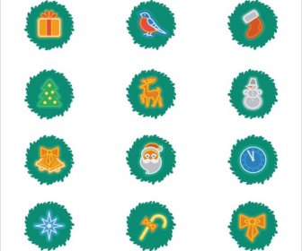 Бесплатный венком границу Рождественский Icon Векторный набор