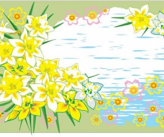 Free Vector Yellow Bright Color Flower Frame