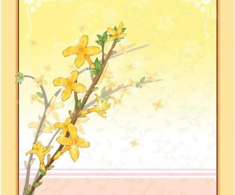 Kostenlose Vektor Gelbe Liebe Blumenrahmen