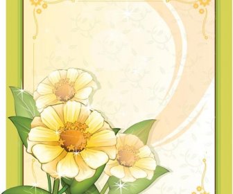 Бесплатный векторный желтый цветок шаблон