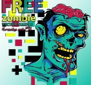 Modello Di Arte Di Vettore Libero Zombie