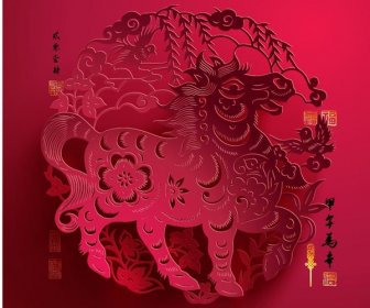 Gratis Vector14 Tahun Baru Cina Kertas Memotong Kuda