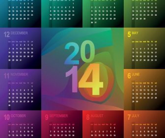 gratis vector14 berwarna-warni kalender