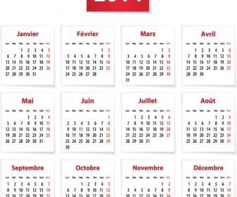 Kalender Perancis Gratis Vector14