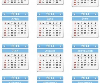 Calendario De Tarjetas De Meses De Vector14 Gratis