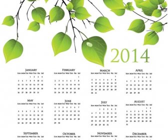 Kostenlose Vector14 Natur Kalendervorlage