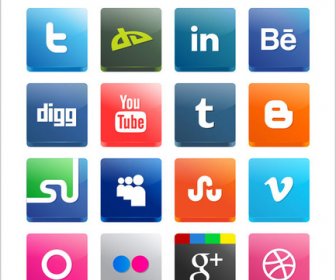 Freie Vektor 3d Social-Media Icon Pack 2012 Einschließlich Neue Twitter, Stumbleupon Pinterest Symbole
