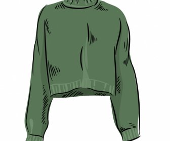 french style sweater template classical handdrawn sketch