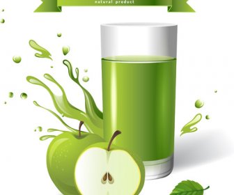 Fresh Apple Juice Creative Design Vector