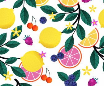 新鮮水果畫彩色平面素描