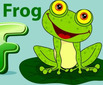 Frog Background Green Icon Cartoon Design