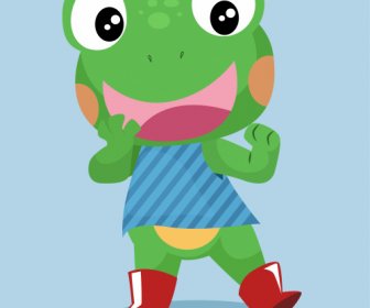 Frog Cartoon Character Icon Cute Stylized Sketch