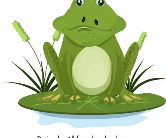 Frog Wild Animal Icon Green Design Cartoon Character