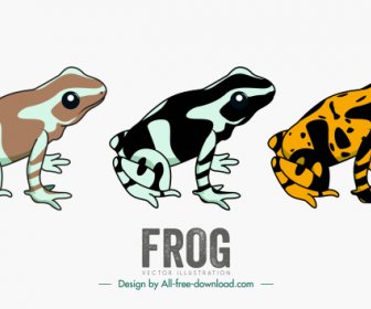 frogs icons mockup sketch handdrawn classic