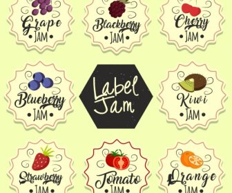 Fruit Jam Labels Templates Serrated Design