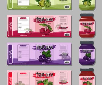 Fruit Juice Labels Templates Dark Colored Classic Decor