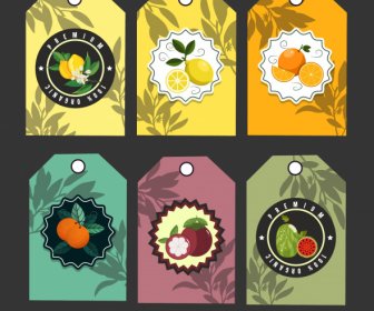 Fruit Labels Templates Elegant Flat Colorful Decor