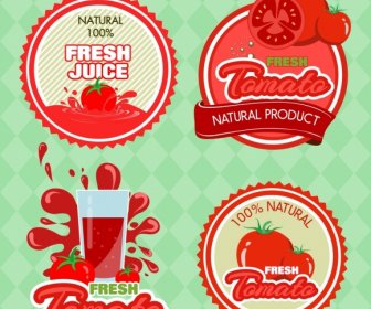 Desain Logo Buah Tomat Merah Ikon Berbagai Bentuk