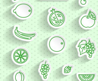 Fruit Stickers Vector