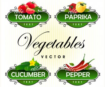 果物野菜ラベル デザイン セット