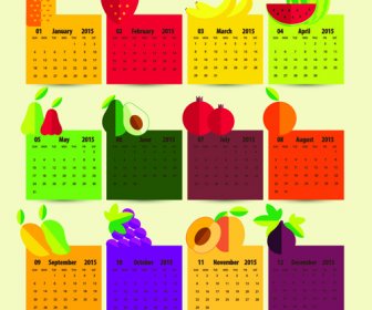 Buah-buahan Dengan Grafis Vektor Calendar15