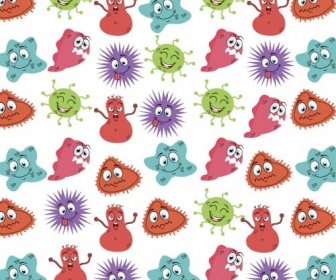 Vector De Dibujos Animados Divertido Bacterias Y Virus