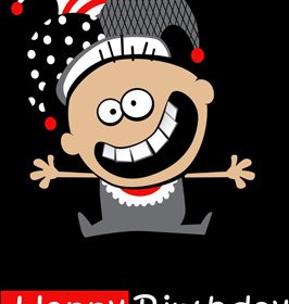 تعيين شخصية كرتونية مضحكة مع بطاقات أعياد الميلاد ناقلات