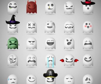 Funny Cartoon Ghost Icons