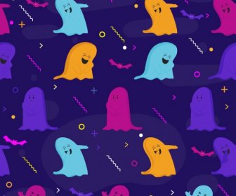 Funny Ghost Background Repeating Icons Pattern