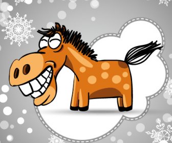 Funny Hand Drawn Horse Cards Vector