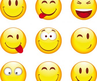 Lustigen Lächeln Emoticons Vektor Icon