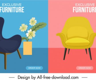 家具広告背景テンプレート椅子植木鉢の装飾
