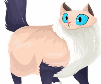 Furry Cat Icon Cute Handdrawn Sketch