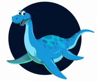 Futabasaurus Dinosaur Icon Cute Cartoon Character Sketch
