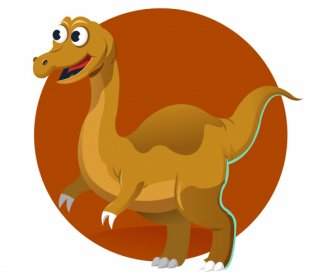 Gallimimus Dinosaur Icon Cute Cartoon Character Design