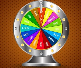 Gambling Wheel Template Colorful Shiny 3d Design