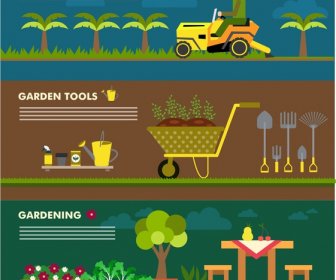 Gardening Concepts Design With Various Horizontal Banners Style