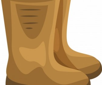 园艺工具背景靴图标特写棕色设计
