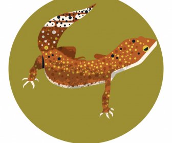 Diseño De Primer Plano Clásico Colorido Icono Gecko